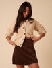 Brown Cord A-line Mini Skirt
