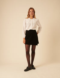 Black Asymmetrical Mini Skirt
