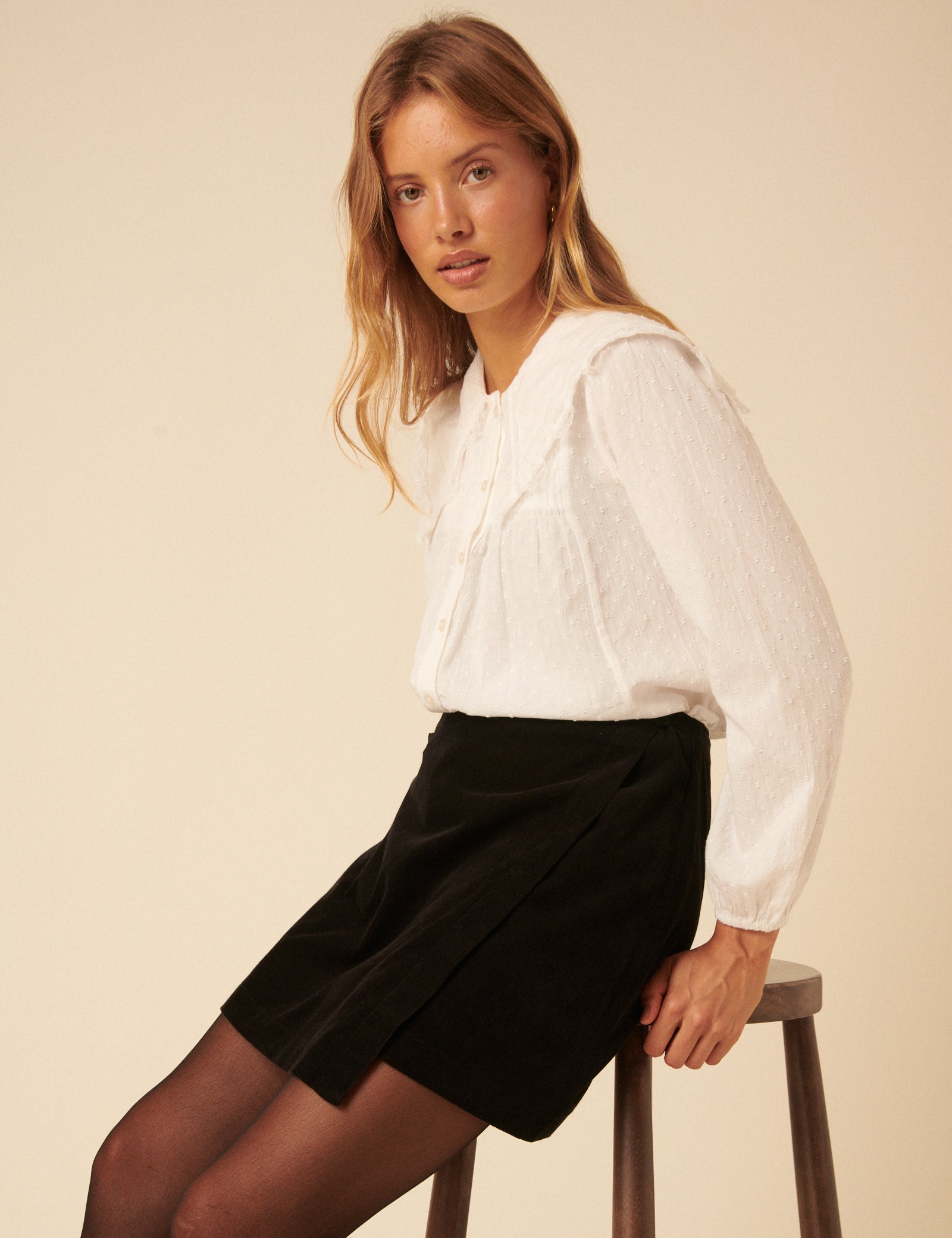 Black Asymmetrical Mini Skirt