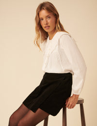 Black Asymmetrical Mini Skirt