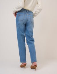 Blue Mid Rise Camden Tapered Jeans