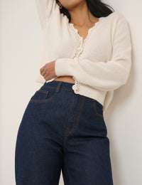 Dark Blue High Rise Kingston Straight Leg Jeans