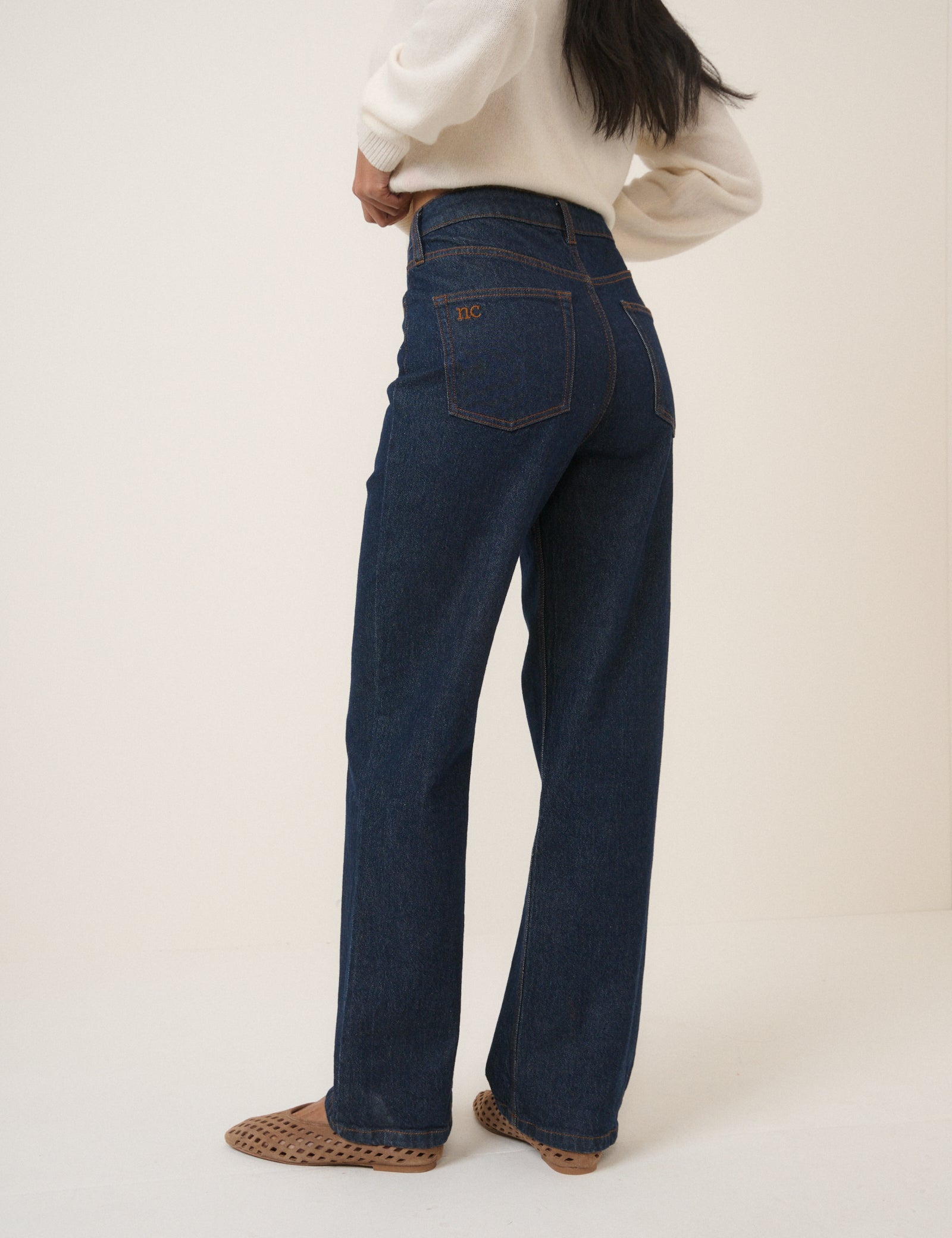 Dark Blue High Rise Kingston Straight Leg Jeans