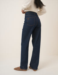 Dark Blue High Rise Kingston Straight Leg Jeans