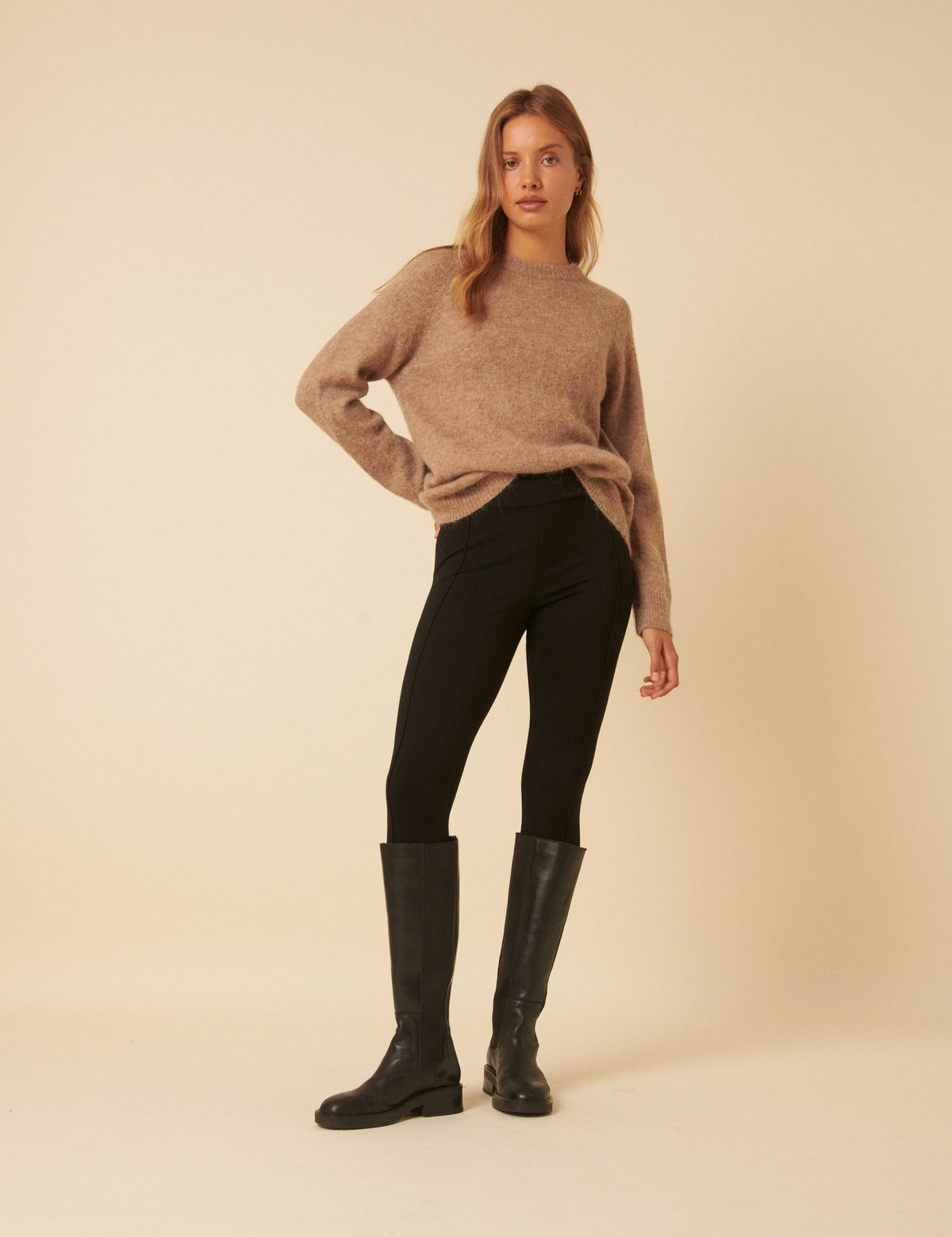 Black High Waisted Ponte Leggings