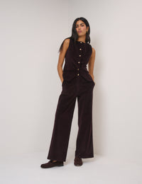 Black Cherry Cord Tailored Trousers
