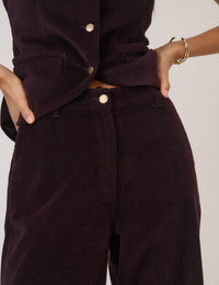 Black Cherry Cord Tailored Trousers
