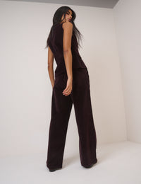 Black Cherry Cord Tailored Trousers