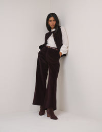 Black Cherry Cord Tailored Trousers