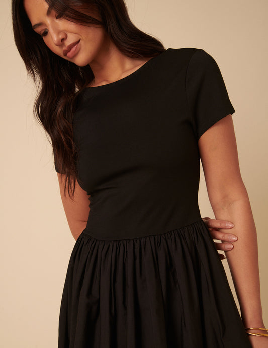 black lace strapless mini dress Strapless Short Lace Prom Dress with Long Overskirt Black / 4