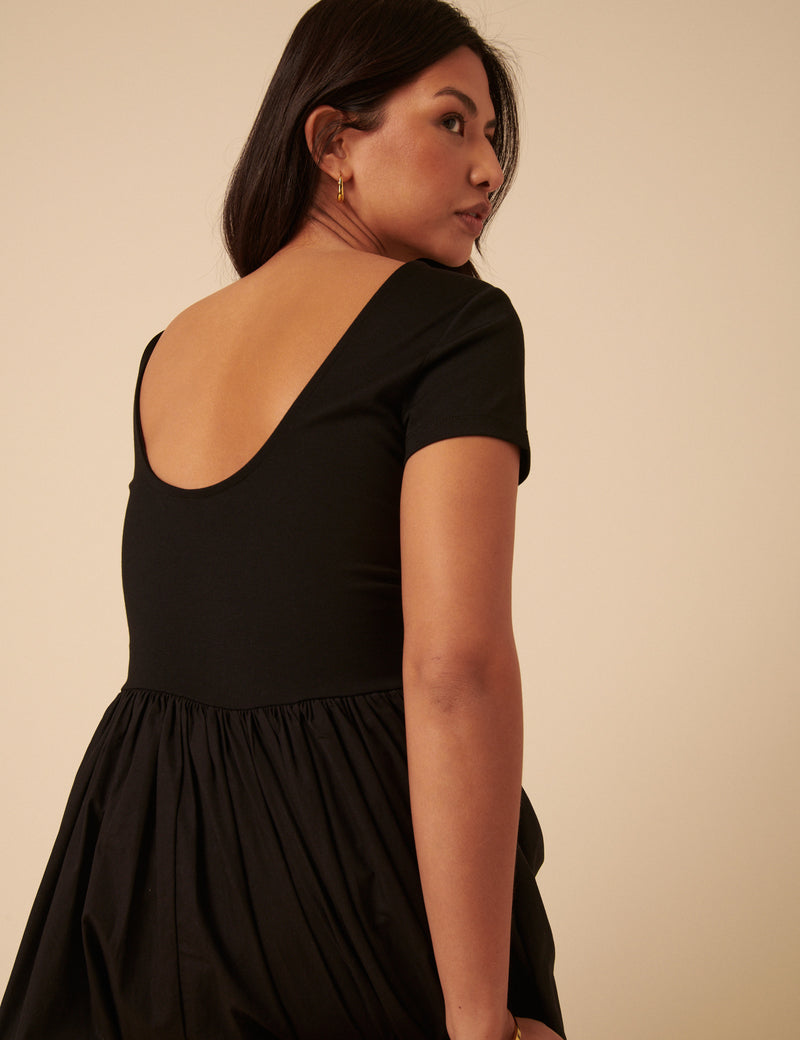 Short Sleeve Scoop Back Sarah Midi Dress