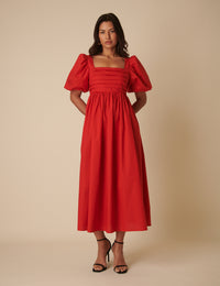 Red Nova Midi Dress