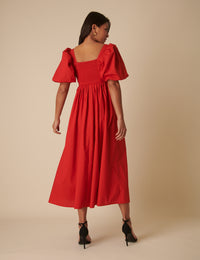 Red Nova Midi Dress