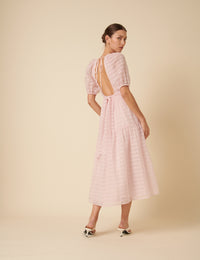 Pink Organza Sadie Midi Dress
