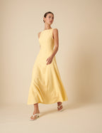 Butter Yellow Sleeveless Reign Midi Dress