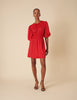 Red Puff Sleeve Zelda Mini Dress