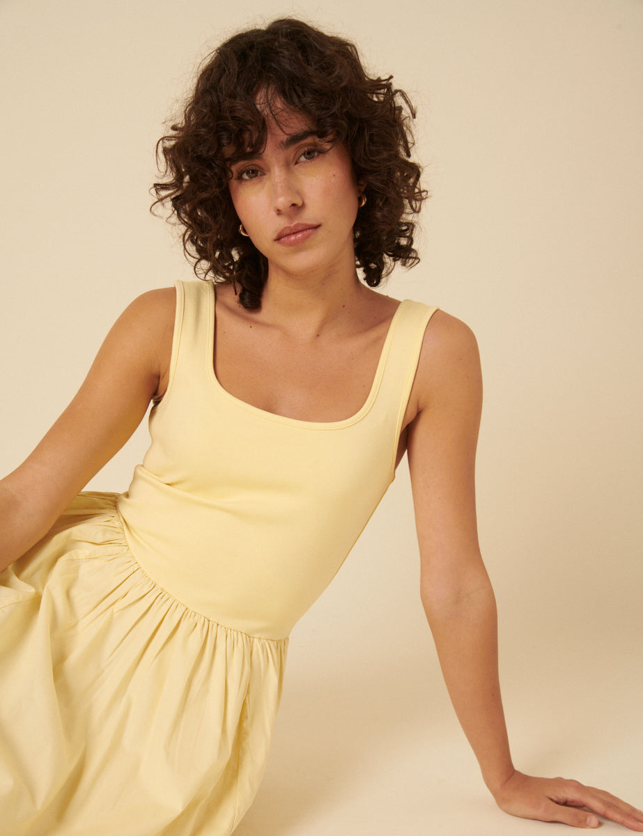 Petite Butter Yellow Colorado Midi Dress