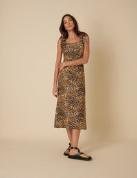Leopard Print Adrian Midi Dress