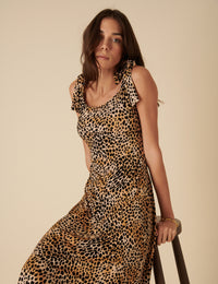 Leopard Print Adrian Midi Dress