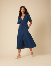 Blue Denim Shannon Midi Dress