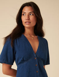 Blue Denim Shannon Midi Dress