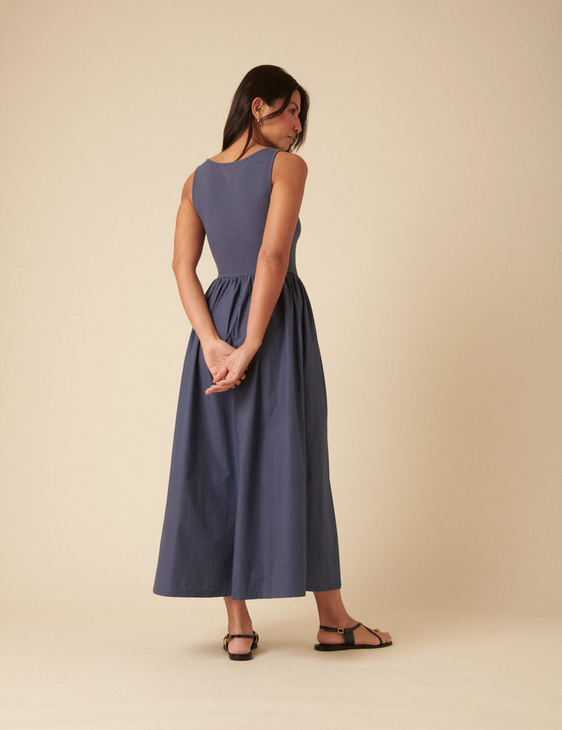 Blue Verity Midi Dress