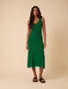 Green Pointelle Knitted Midi Dress
