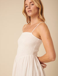 Stone Ruched Drop Waist Imogen Midi Dress