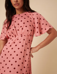 Pink Polka Dot Madeira Midi Dress