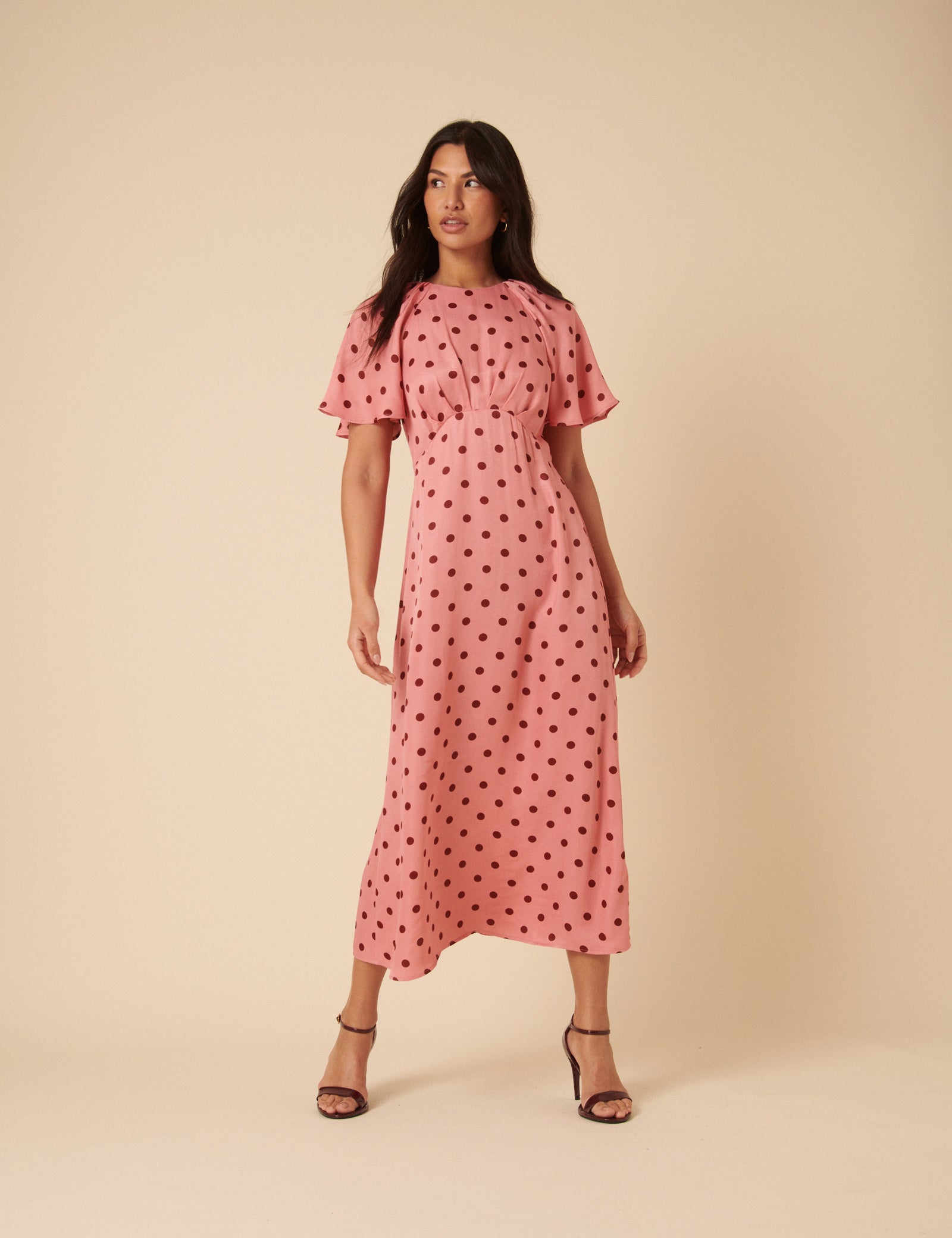 Pink Polka Dot Madeira Midi Dress