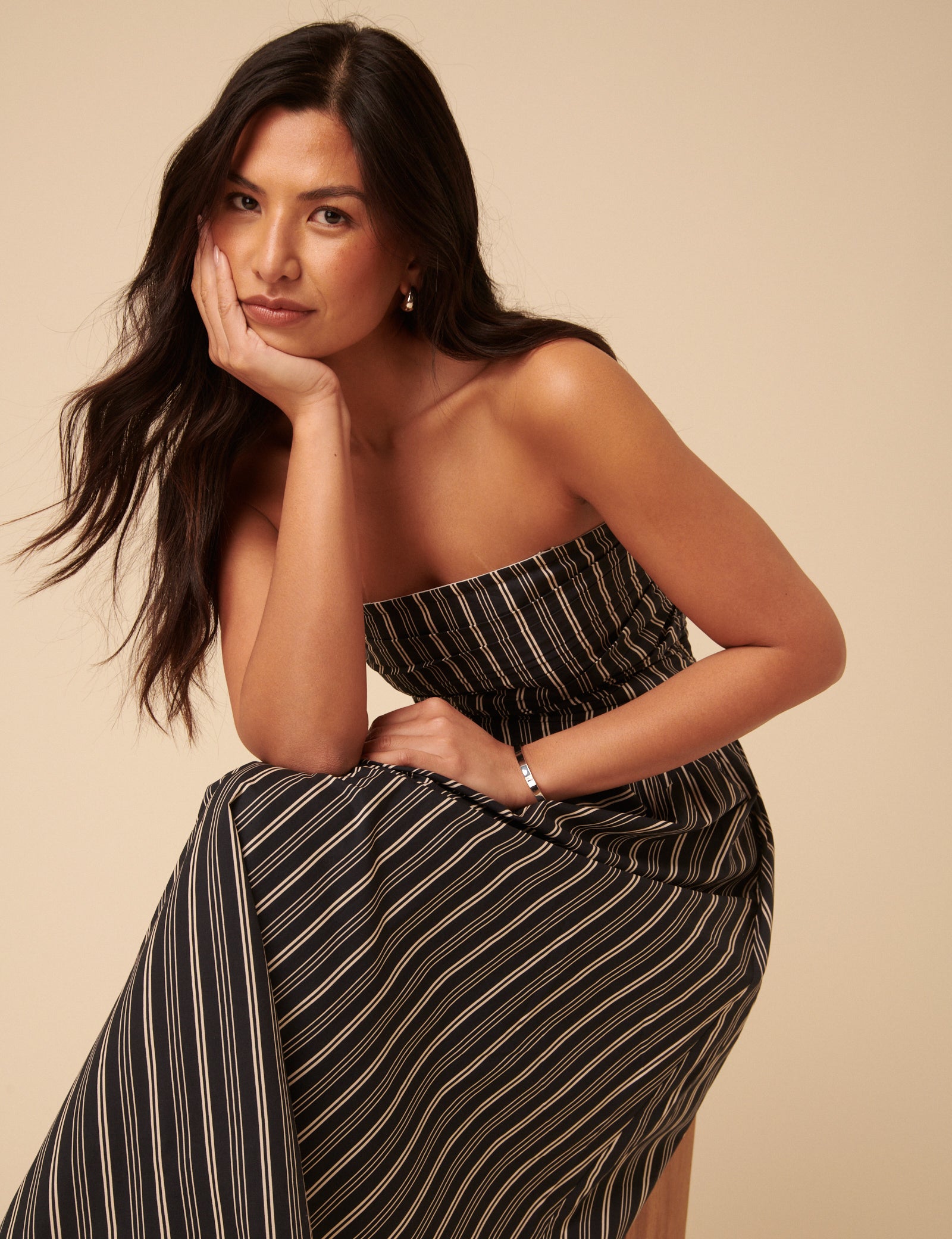 Felicity Dress Black Offwhite