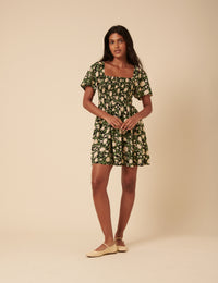 Black Floral Bella Mini Dress