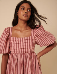 Pink And Red Striped Nova Mini Dress