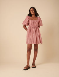 Pink And Red Striped Nova Mini Dress