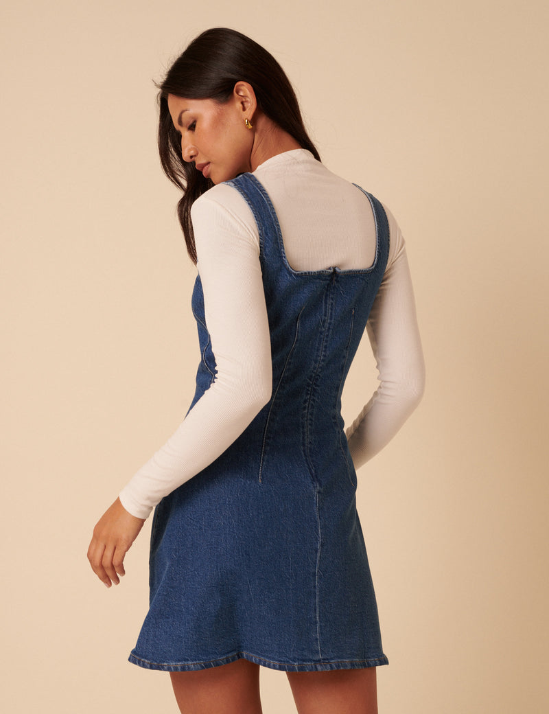 Blue Denim Delta Mini Dress