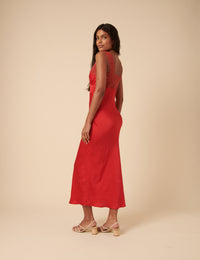 Poppy Delevingne Red Jazzy Maxi Dress