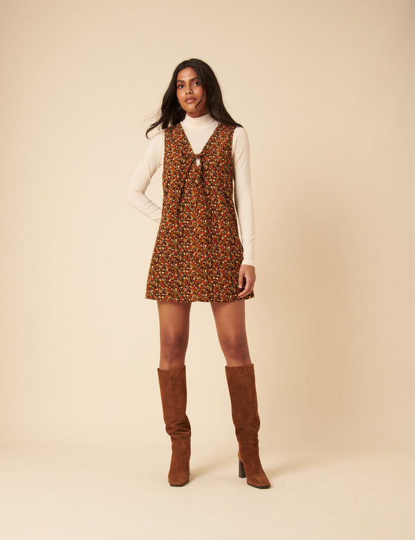 Ditsy Floral Nila Pinafore Mini Dress