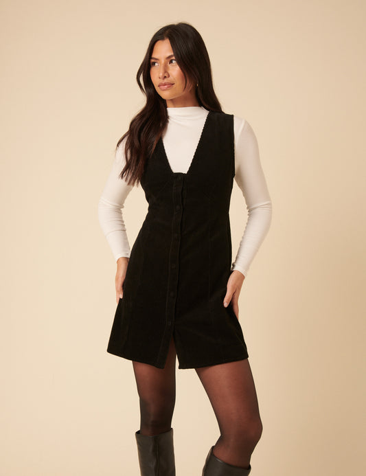 black pinafore maxi dress Peaceful Pinafore Dress
