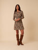 Green Ditsy Floral Long Sleeve Tessa Mini Dress