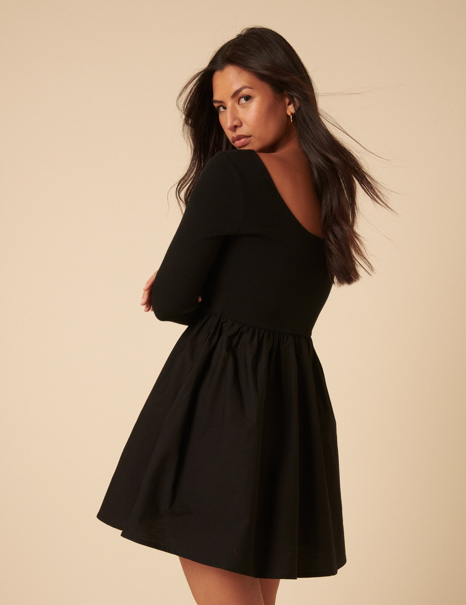 Black Scoop Neck Mini Dress Black Scoop Neck Mini Dress