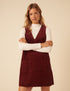 Red Piper Pinafore Mini Dress