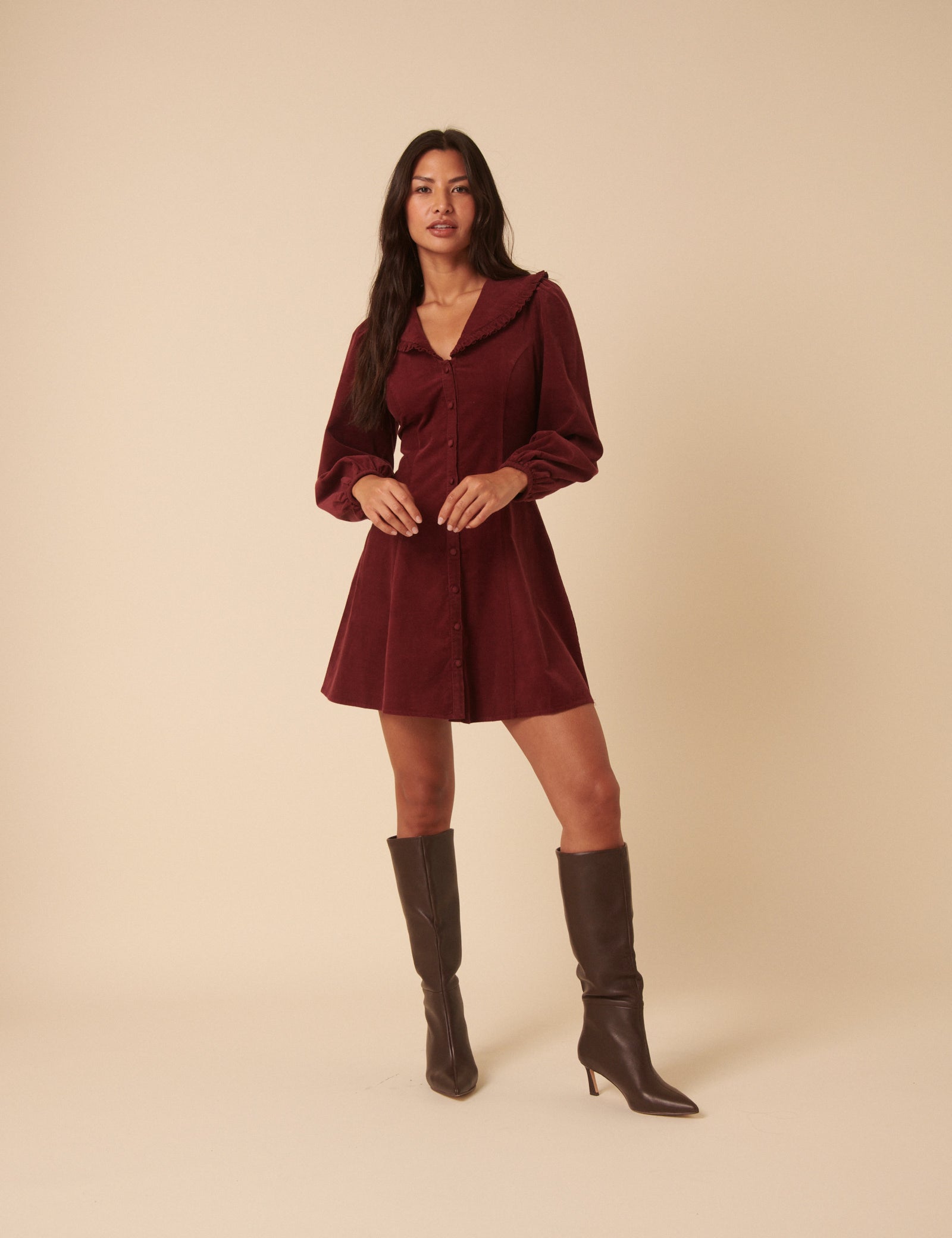 bre cord short dress Boden Bre Belted Corduroy Shirtdress in Rich Magenta at Nordstrom, Size 10