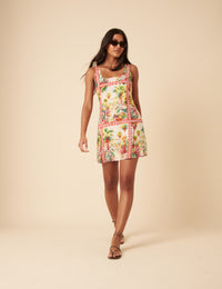 White And Red Printed Connie Mini Dress