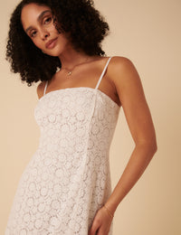 White Floral Broderie Anglaise Fern Midi Dress