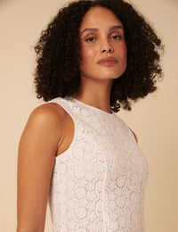 White Floral Broderie Anglaise Juno Mini Dress