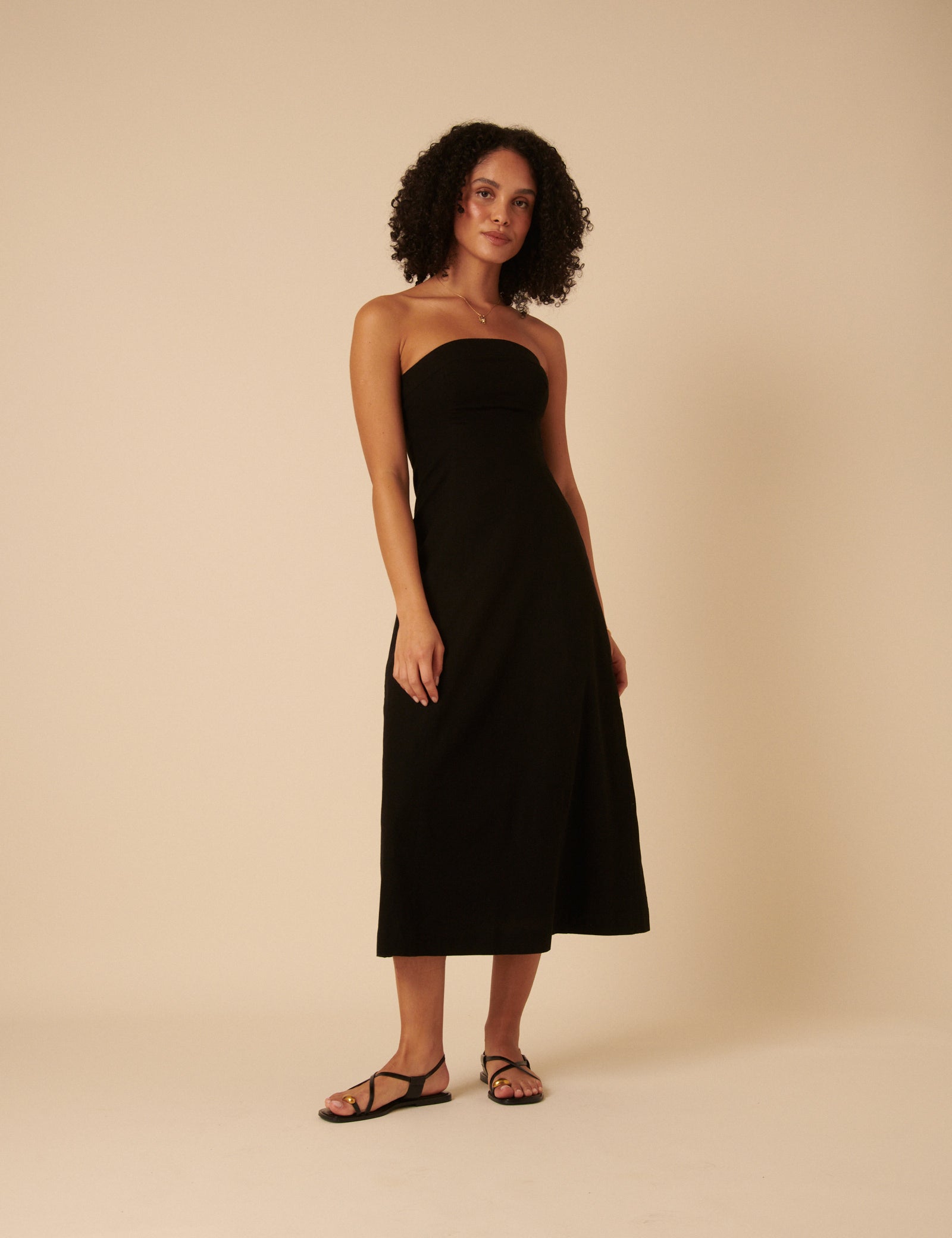 Black Tie Front Gayle Midi Dress Black Tie Front Gayle Midi Dress