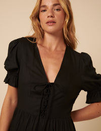 Black Tiered Lia Midi Dress