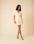 Butter Yellow Polka Dot Jacquard Angela Mini Dress