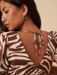 Brown Zebra Print Ella Midi Dess