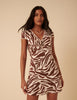 Brown Zebra Rosa Mini Dress